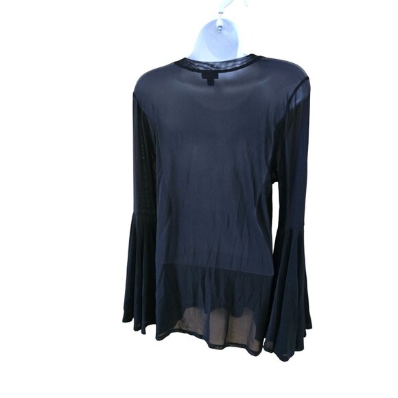 Sheer Black Torrid Bell Sleeve Top For Women goth whimsygoth y2k - Picture 2 of 8